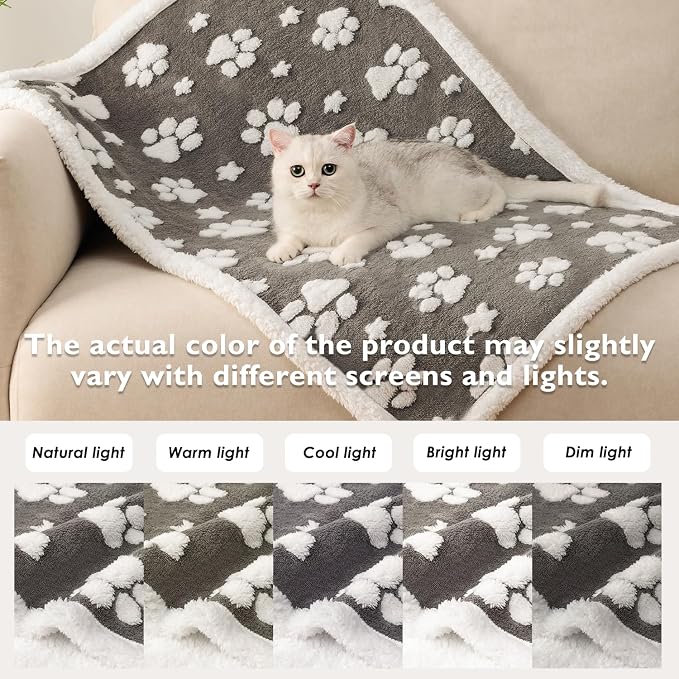 Waterproof Blanket for Dog Puppy Cat, Cute 3D Textured Paw Dog Blanket for Bed - Image 7