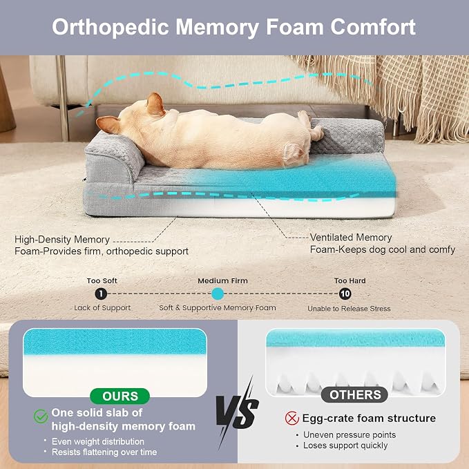 Orthopedic Dog Bed for Small and Medium Dogs, Memory Foam Pet Bed - Image 5