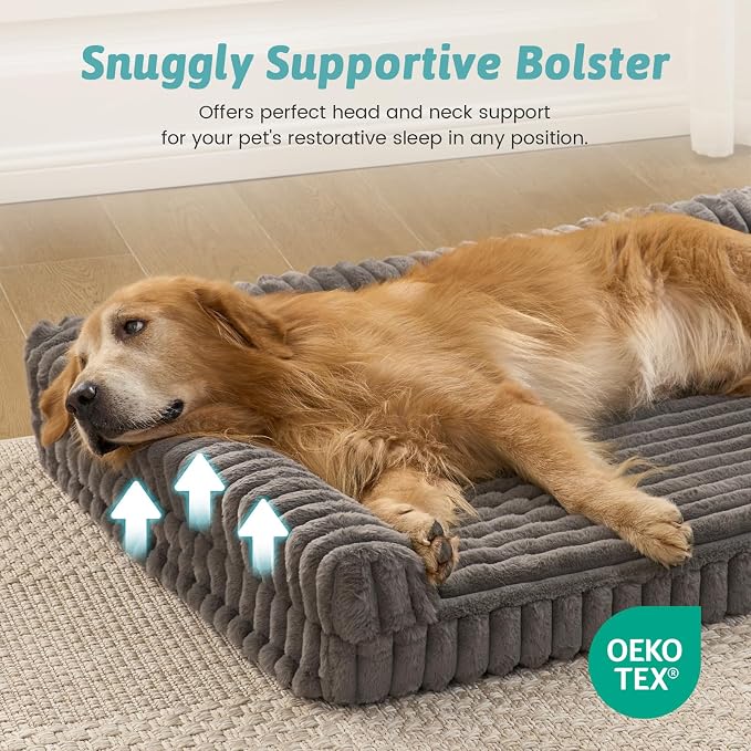 Cute Dog Bed, Faux Rabbit Fur Orthopedic Foam Dog Bed - Image 6