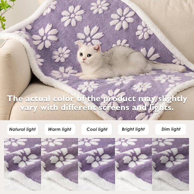 Waterproof Blanket for Dog Cat or Adult, Cute 3D Textured Flower Dog Blanket - Image 7