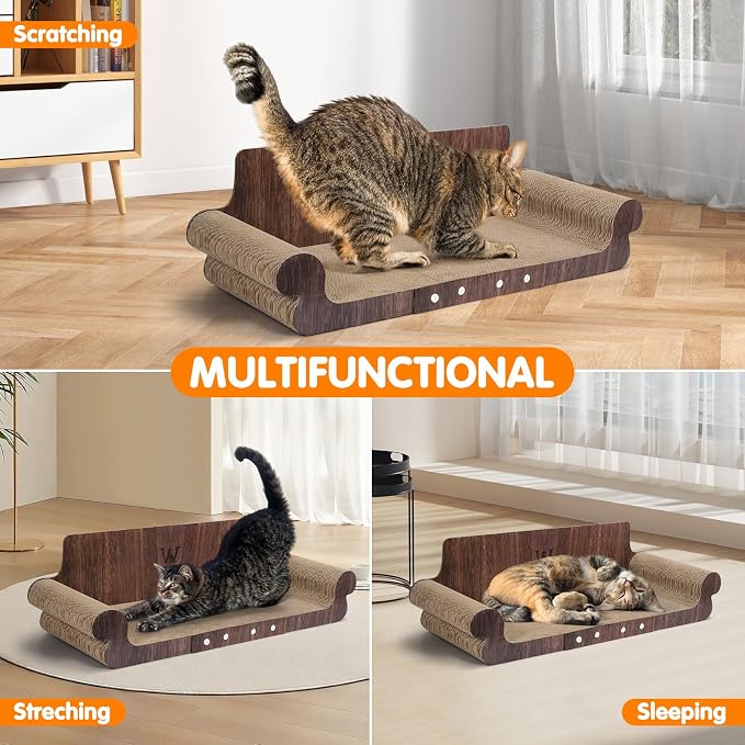 Extra Large Cat Scratcher Bed, 32 Inch Cat Scratching Board Cat Couch, Durable - Image 7