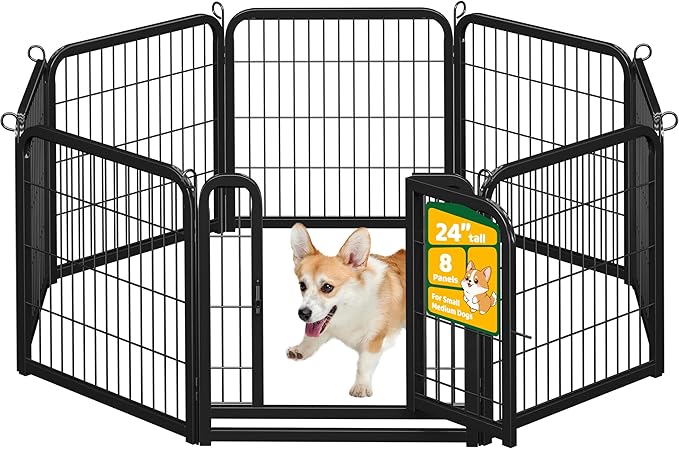 Yaheetech Dog Playpen Outdoor, 24 inch 8 Panels Dog Pen Indoor Heavy Duty Puppy by Yaheetech