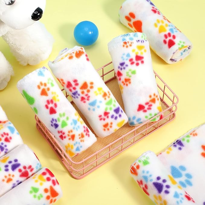 Tatuo 12 Pieces Puppy Blanket for Litter Dog Bulk Summer Throw Blanket Puppy - Image 7