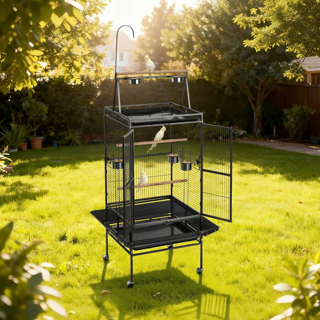 VEVOR Bird Cage, 32.7 x 31.1 x 82.7 Inch, Open Flat Top - GlobalHabitat Supply