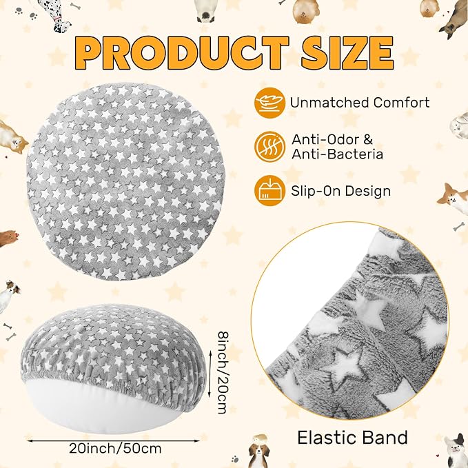 Youyole Small Washable Round Dog & Cat Bed Cover Replacement Waterproof 20 x 20 - Image 2