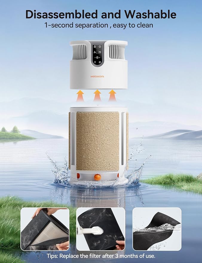 Meowant Air Purifier for Home, Pet Air Purifier 360°Air Intake & Air Outlet for - Image 8