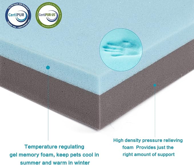 Orthopedic Memory Foam Bed for Large Dogs, Waterproof Cooling Pet Mats for Crate - Image 6