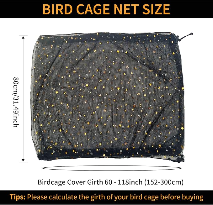Bird Cage Seed Catcher, 60-118'' Large Bird Cages Cover, 31.5'' H Adjustable - Image 2