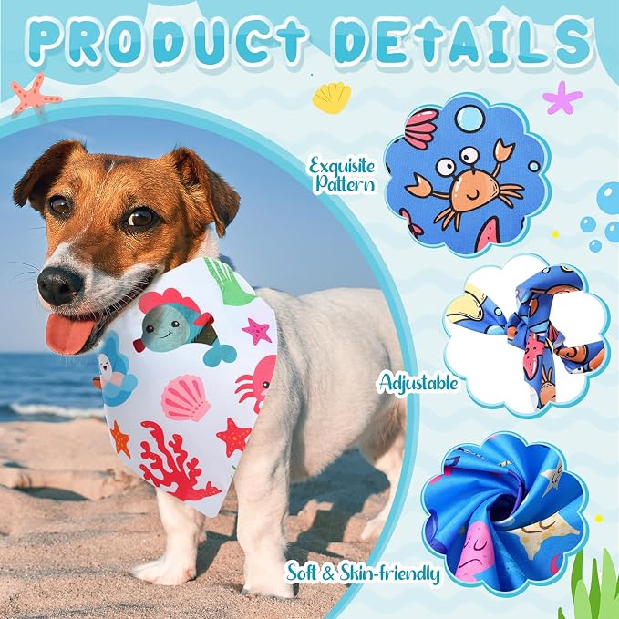 100 Pcs Dog Bandanas Bulk Hawaiian Dog Bandanas Summer 3 Sizes Washable - Image 3