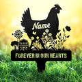 Personalized Metal Chicken Memorial Stake – Custom Farm Pet Grave Marker by NIWAHO