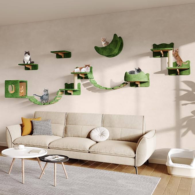 13-in-1 Cat Wall Shelves, Wall Mounted Cats Furniture Set by Homiflex