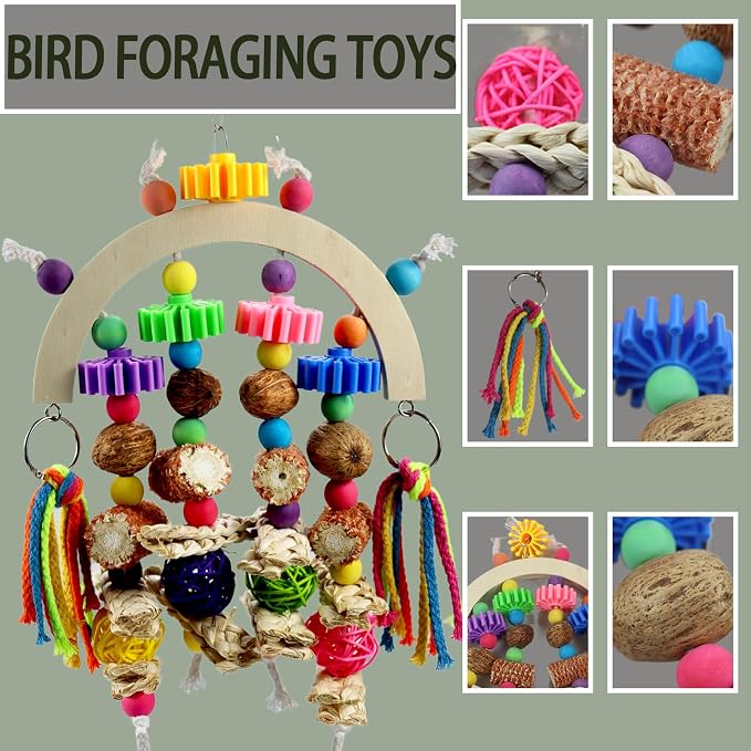 Bird Toys - Natural Corncob Wood & Mango Chew Toys - Image 3