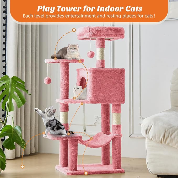 Sweetcrispy 44 inch Cat Tree Tower, Small Cat Climbing Tower - Image 4