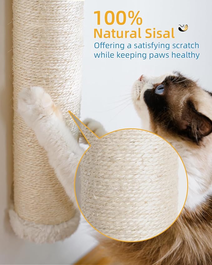 68" Cat Wall Scratcher, 2-Pcs of 34inch Tall Sisal Scratching Posts, Wall - Image 6