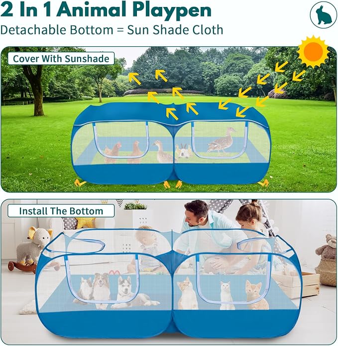 Small Pet Animals Playpen, Cage Tent Enclosure Large Chicken Run Coop - Image 3