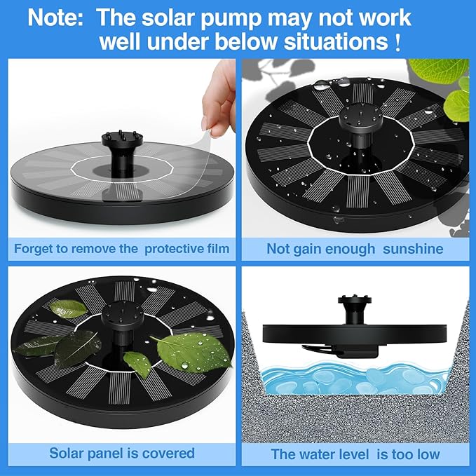 Solar Fountain, Floating Solar Powered Water Fountain Pump - Image 2