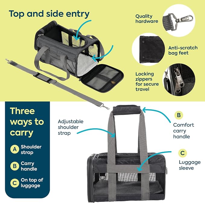 Sherpa Original Deluxe Travel Pet Carrier, Airline Approved & Guaranteed On - Image 4