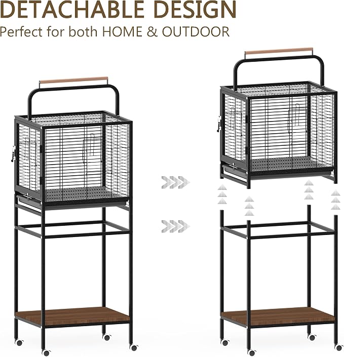 Bird Wrought Iron Cage, Home Style Detachable Travel Birdcage - Image 2