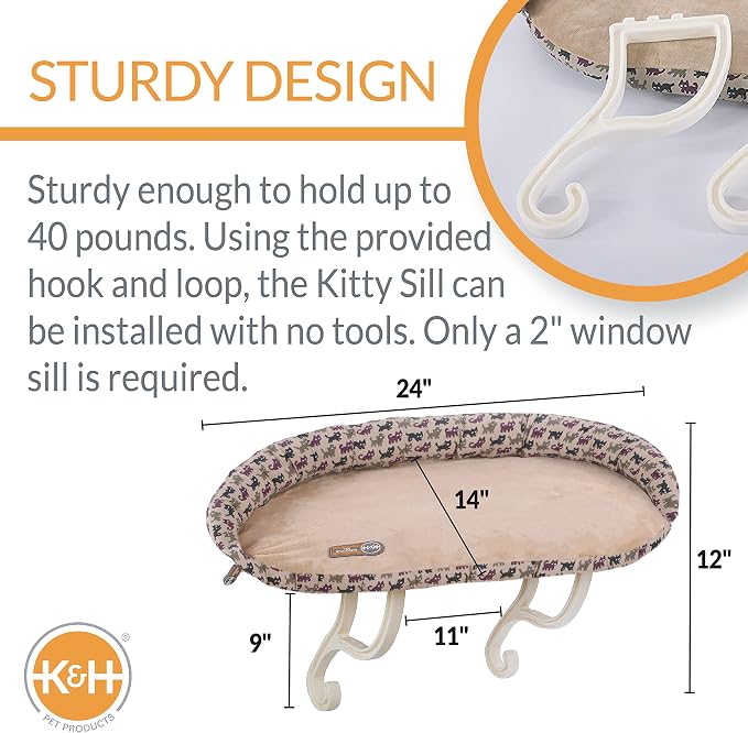 K&H Pet Products Bolster Kitty Sill Cat Window Perch Bed - Image 2