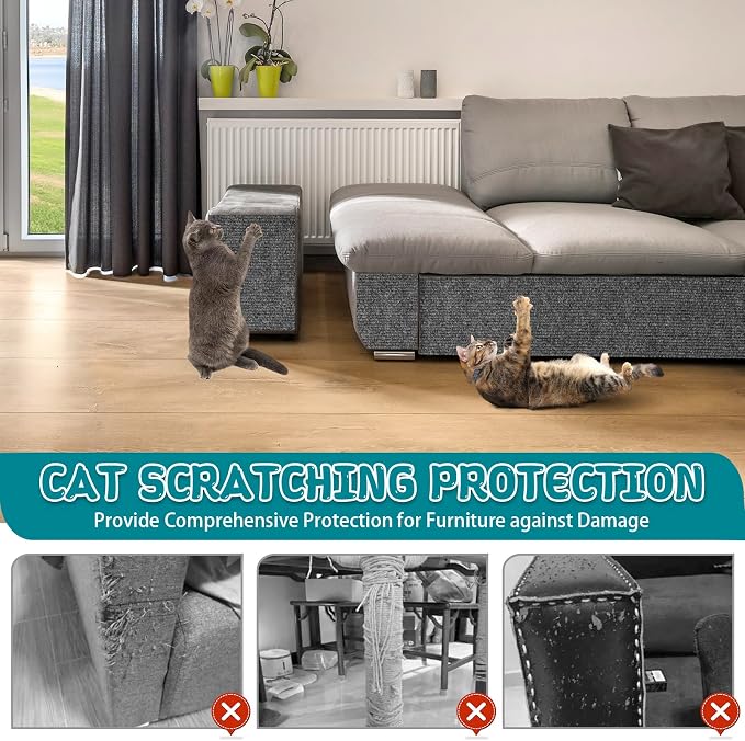 Climbing Cat Scratcher Mat Trimmable Cat Scratching Post Carpet 39.3’’x15.8’’ - Image 5