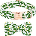 Lionheart glory Dog Bow Collar Cucumbers Print Dog Collar by LionheartGlory