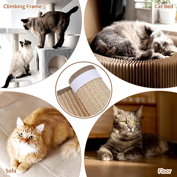4 Pack Cat Scratcher Mat, 15.7x7.8 Inch Sisal Scratching Pad - Image 7