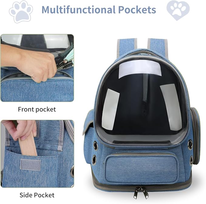 Cat Backpack Carrier for Cats and Small Dogs, Breathable Cat Bubble Backpack - Image 3