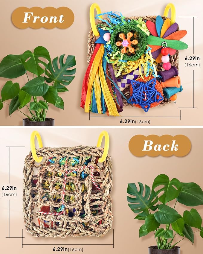 ERKOON Bird Cockatiel Toys Foraging Toys Hanging Parrot Toys - Image 2