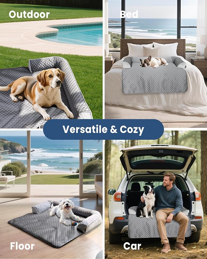 XL Cooling Dog Bed – 45 x 37 inch Waterproof Couch Cover - Image 7