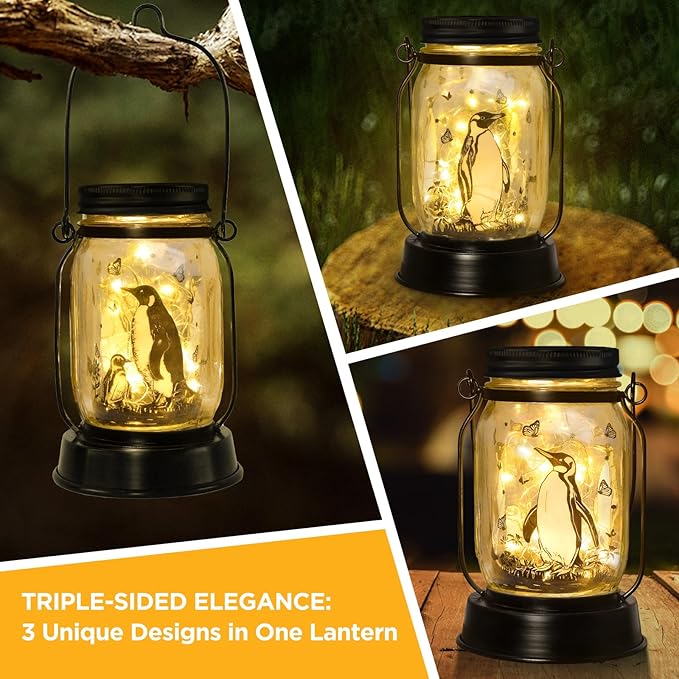 Penguin Gifts for Women/Men Penguin Solar Lanterns Mom Birthday Animal Lovers - Image 2