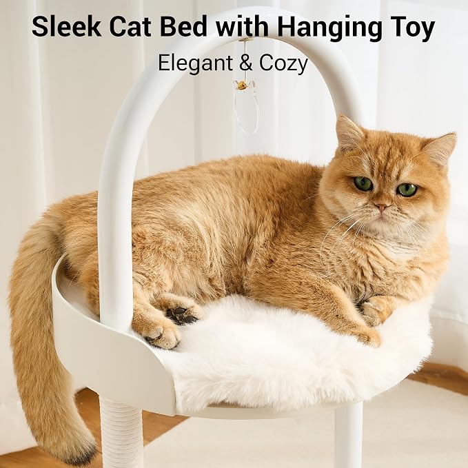 Modern Cat Tree Tower for Indoor Cats up to 12lbs, Wood Cat Bed - Image 2