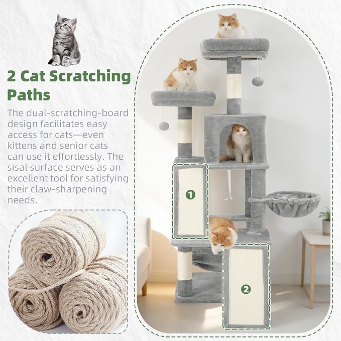 Multi-Level Cat Tree for Indoor Cats, Cat Tower - Image 2