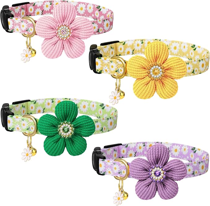 4 Pack Breakaway Cat Collars by Guiqulai