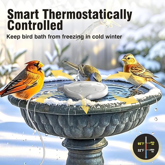 Bird Bath Heater for Outdoors in Winter, 120W Birdbath Heaters for Outdoor Bird - Image 3