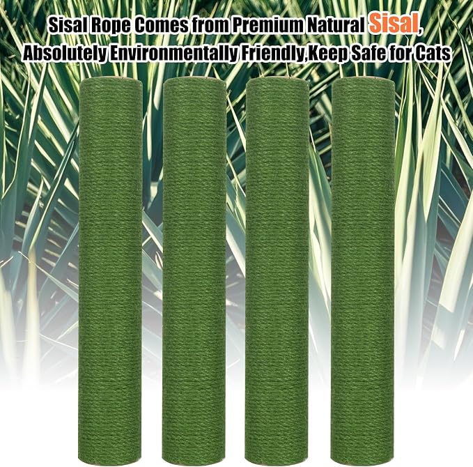 PowerKing Natural Sisal Replacement Scratching Post, 4 Pieces M8 Cat Scratch - Image 4