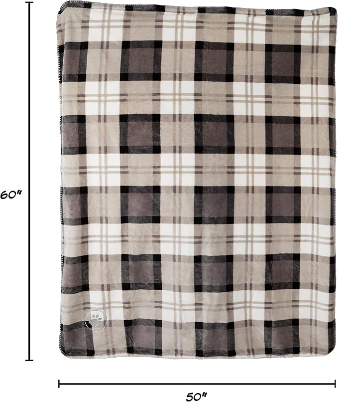 Pet Blanket - Reversible Waterproof Plaid Throw Protects Couch, and Bed from - Image 2