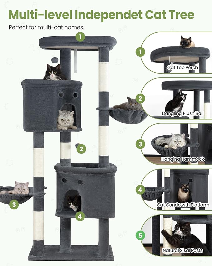 Extra Large Cat Tree, 84 Inch XXL Giant Cat Tower - Image 6