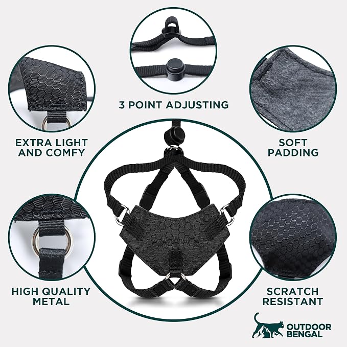 Houdini™ Escape Proof Kitten Harness and Leash Set by OutdoorBengal – Black - Image 8