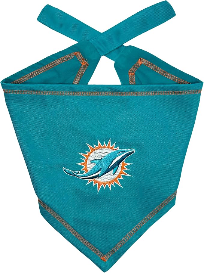 Pets First NFL Miami Dolphins TIE Bandana, Large/X-Large. Dog Bandana Scarf Bib by PETSFIRST