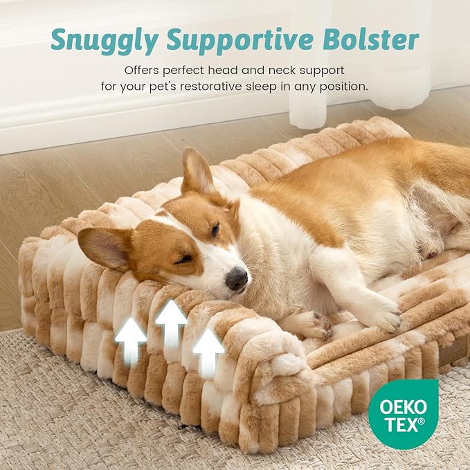 Cute Dog Bed, Faux Rabbit Fur Orthopedic Foam Dog Bed - Image 7