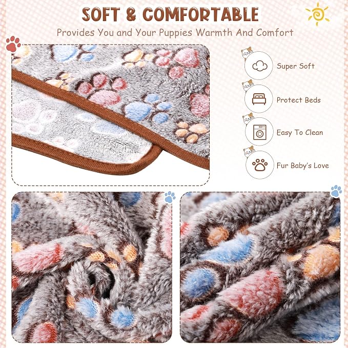 Tatuo 4 Pcs Dog Blanket for Pet Cat Blankets Indoor Puppy Teething Stuff Toys - Image 2