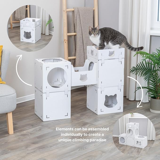 Trixie Casa Cara Modular Cardboard Cat Condo, Corrugated Indoor Cat Condo & - Image 4