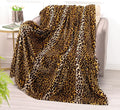 Bnuitland Leopard Print Fleece Flannel Throw Blanket, 300 GSM Double Sided by BNUITLAND