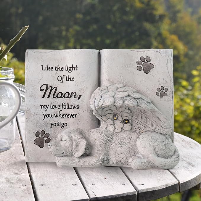 Solar Dog Angel Statue, Pet Dog Memorial Stone, Dog Memorial Gifts Or Garden - Image 5