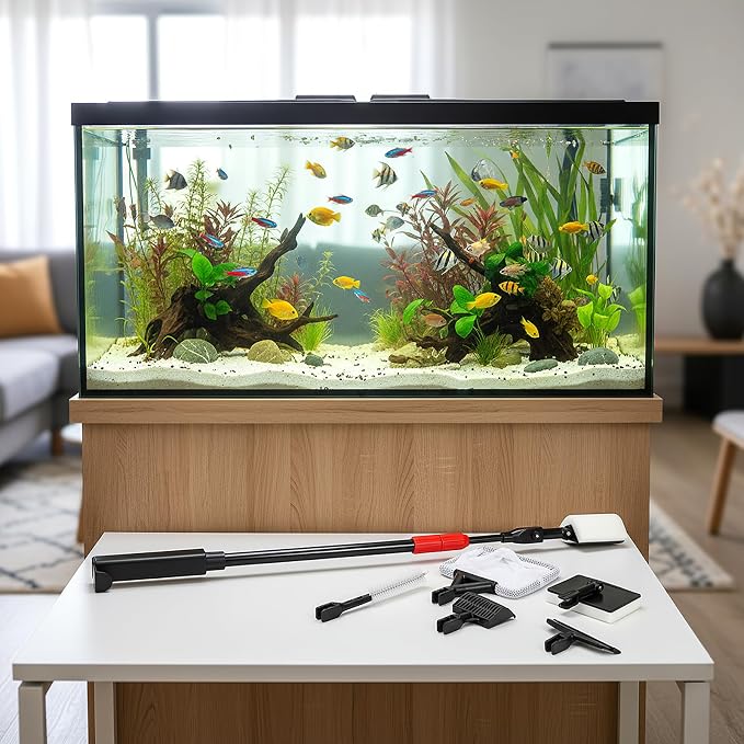 TOPZEA 6 in 1 Aquarium Cleaning Tool Kit, Fish Tank Cleaner Set - Image 7
