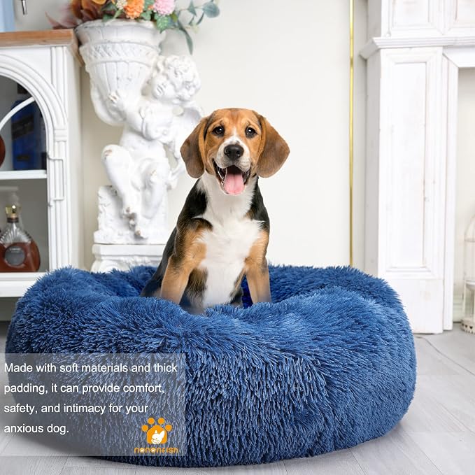 Calming Dog Bed for Medium Dogs Washable Donut 30 inches Anti-Slip Pet Bed - Image 2