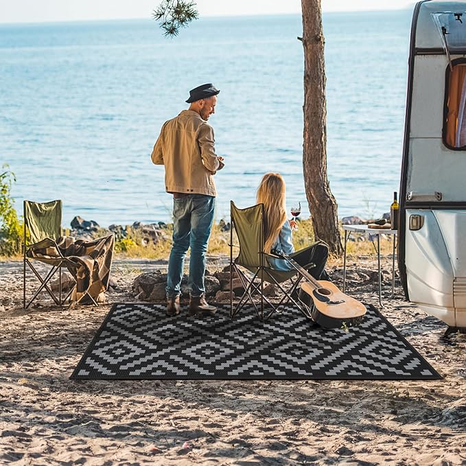 GENIMO Outdoor Rugs 3x5 Waterproof, Reversible Mats, Outdoor Area Rug, Plastic - Image 3