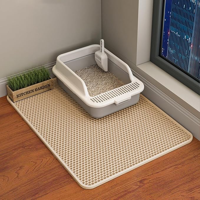 HCY&WLD 2-Pack Cat Litter Mat, Double Layer Honeycomb Waterproof Urine Proof by HCY%26WLD
