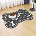 Dog Cat Food Mat, Rapid Absorbent Pet Feeding Mat, Bone Shaped Dog Placemat by VoanosHome