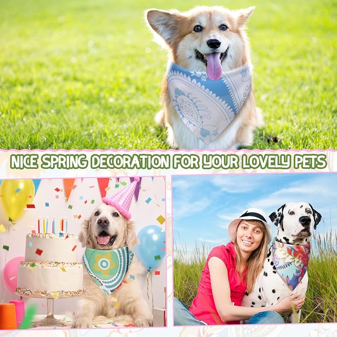 100 Pcs Paisley Dog Bandanas Bulk Pet Bibs Colorful Triangle Scarf Pet Paisley - Image 4
